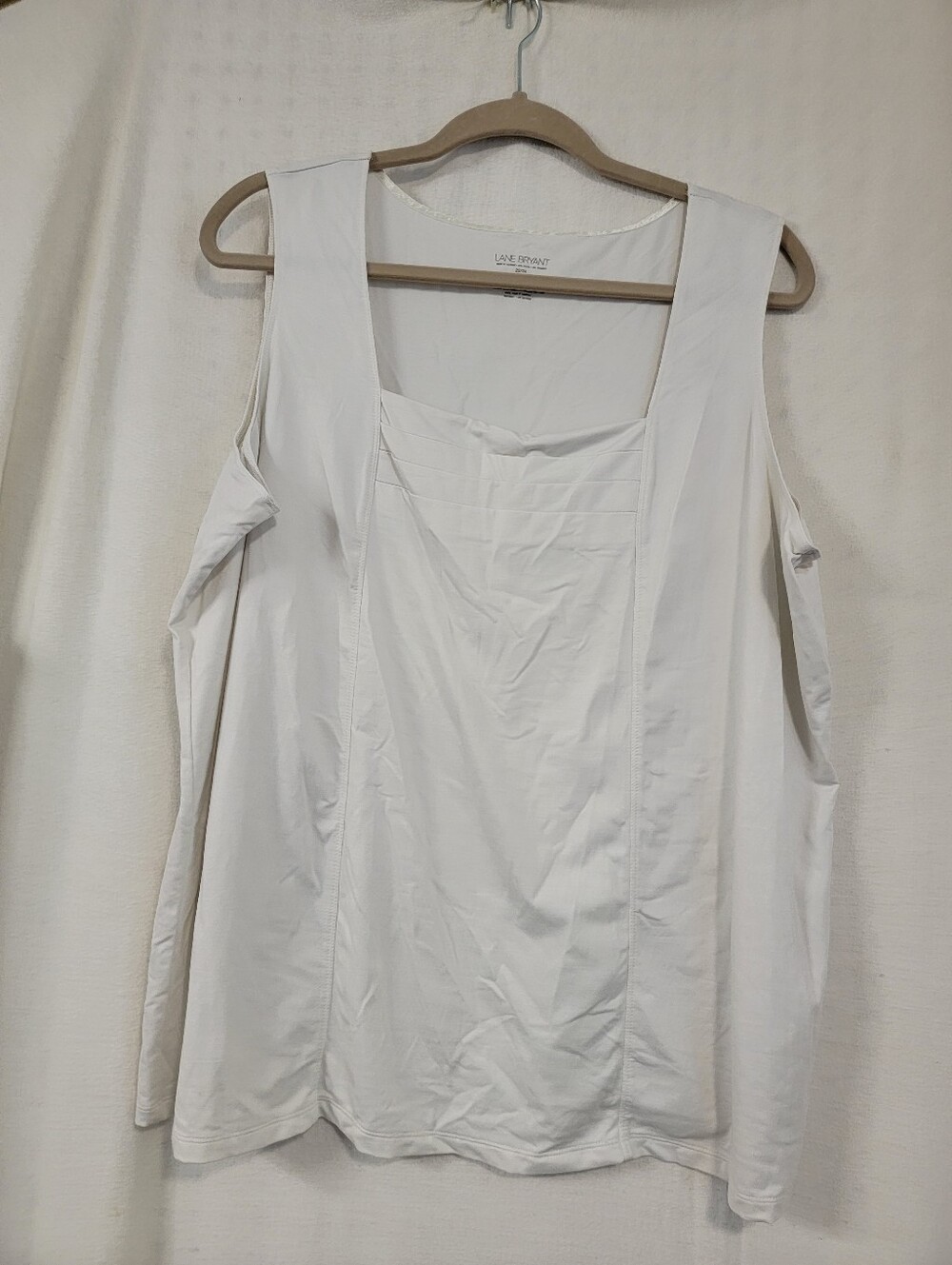 Lane Bryant White Square-Neck Tank Top Plus Size 22/24